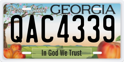 GA license plate QAC4339