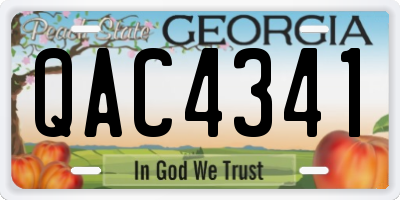 GA license plate QAC4341