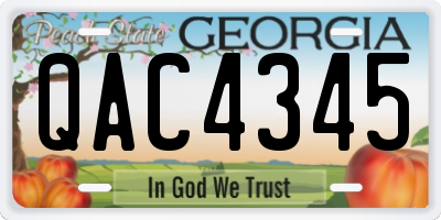 GA license plate QAC4345