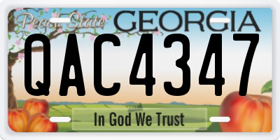 GA license plate QAC4347