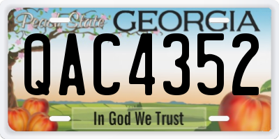 GA license plate QAC4352
