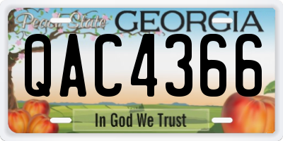GA license plate QAC4366