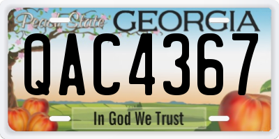 GA license plate QAC4367