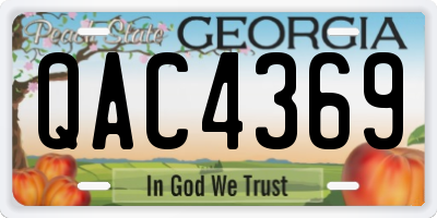 GA license plate QAC4369