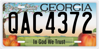 GA license plate QAC4372