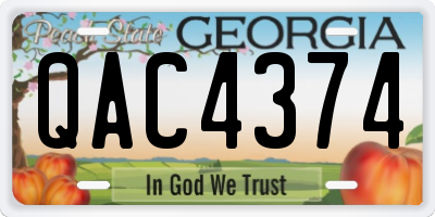 GA license plate QAC4374