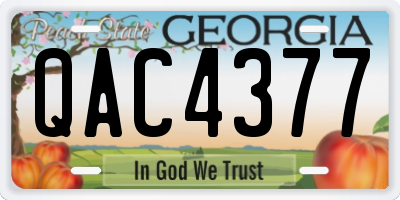 GA license plate QAC4377