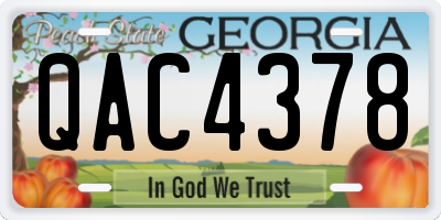 GA license plate QAC4378