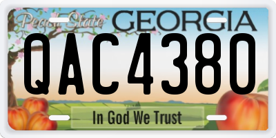 GA license plate QAC4380