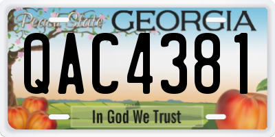 GA license plate QAC4381