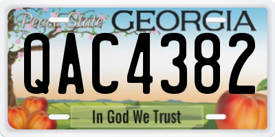 GA license plate QAC4382