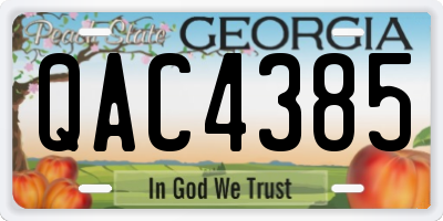 GA license plate QAC4385