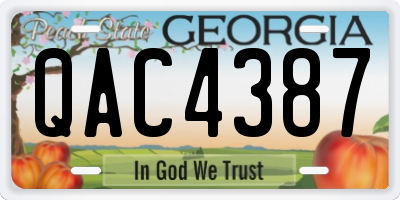GA license plate QAC4387