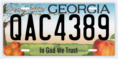 GA license plate QAC4389