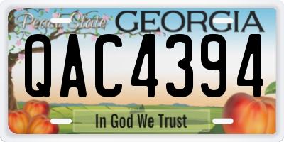 GA license plate QAC4394