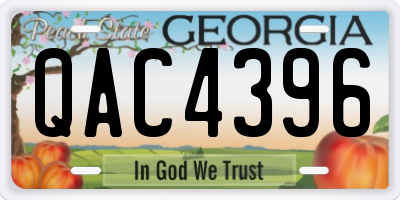 GA license plate QAC4396