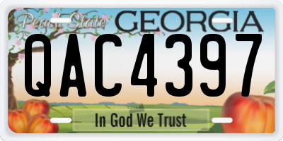 GA license plate QAC4397