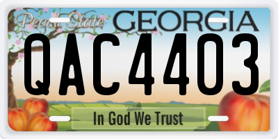 GA license plate QAC4403