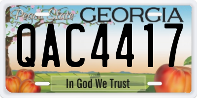 GA license plate QAC4417