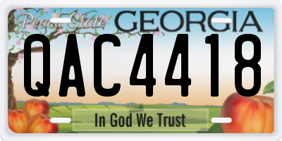 GA license plate QAC4418