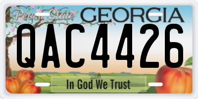 GA license plate QAC4426