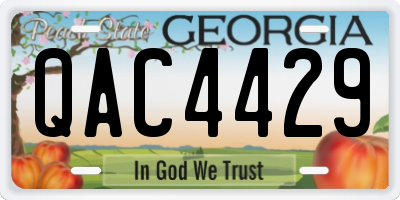 GA license plate QAC4429