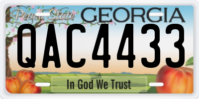 GA license plate QAC4433