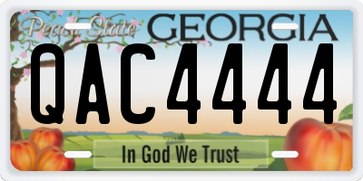 GA license plate QAC4444