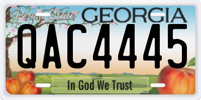 GA license plate QAC4445
