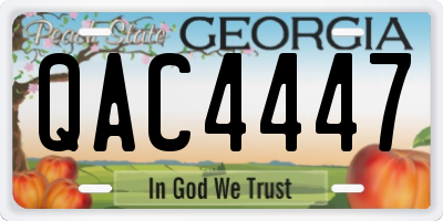 GA license plate QAC4447