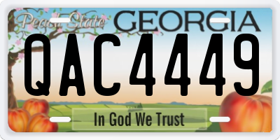 GA license plate QAC4449