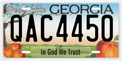GA license plate QAC4450