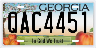 GA license plate QAC4451