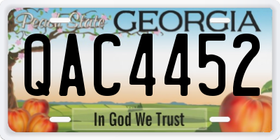 GA license plate QAC4452
