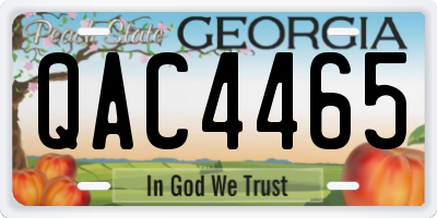 GA license plate QAC4465