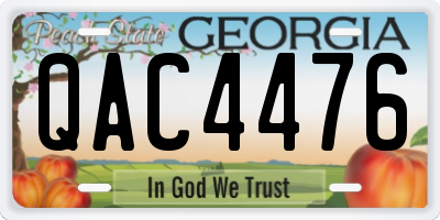 GA license plate QAC4476