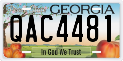 GA license plate QAC4481