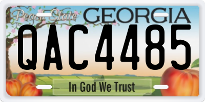 GA license plate QAC4485