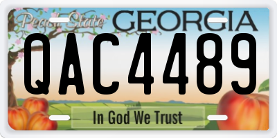 GA license plate QAC4489