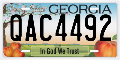 GA license plate QAC4492