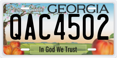 GA license plate QAC4502