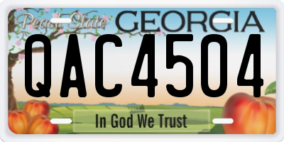 GA license plate QAC4504