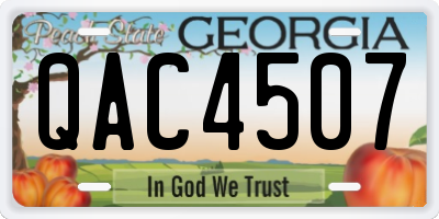 GA license plate QAC4507