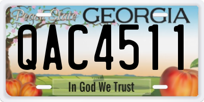 GA license plate QAC4511