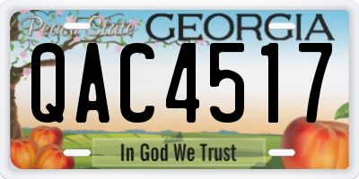 GA license plate QAC4517