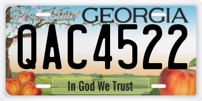 GA license plate QAC4522