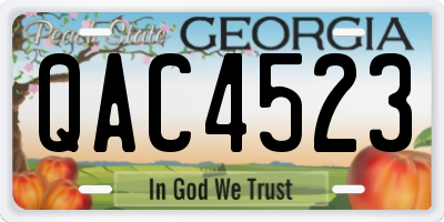 GA license plate QAC4523