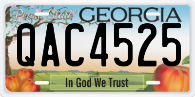 GA license plate QAC4525