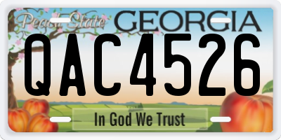 GA license plate QAC4526