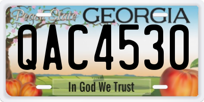 GA license plate QAC4530